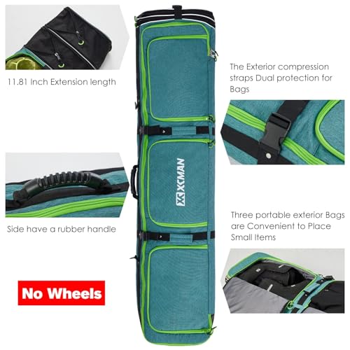 Image of XCMAN Roller Snowboard Bag Adjustable Length 63-75In Padded Bag for Air Travel Snowboard Boots