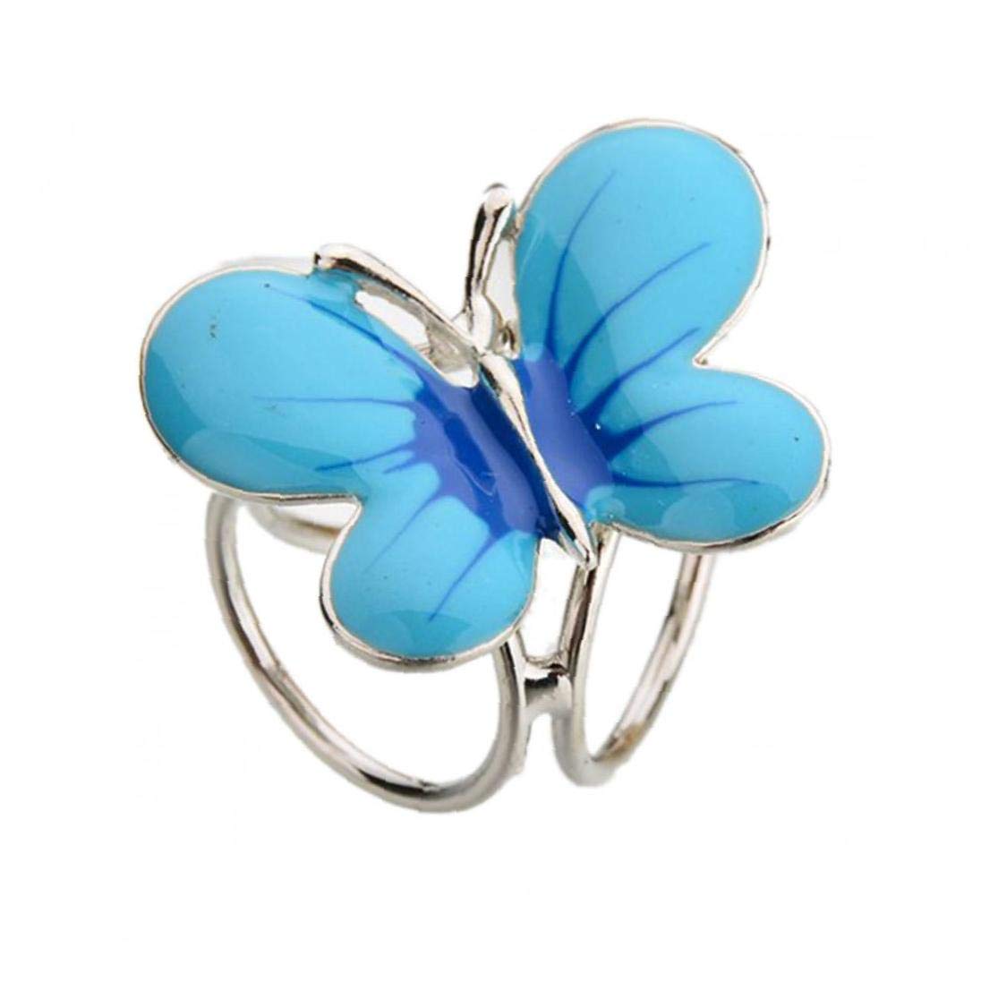 Pinicecore Women's Blue 3 Rings Rhinestone Scarf Ring Silk Scarf Clip Brooch Pin For