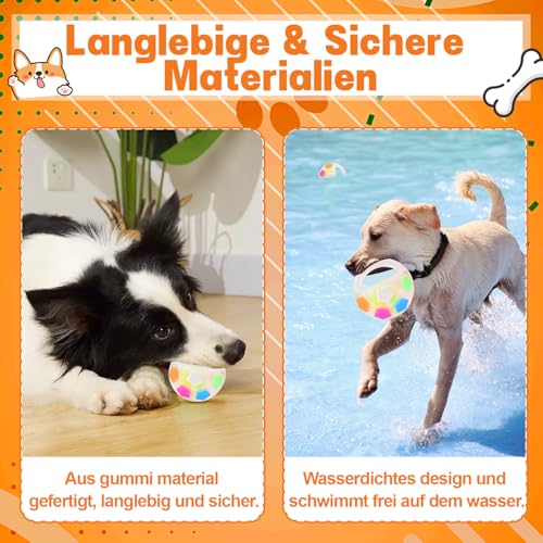 Dog Calming Ball, Anti Stress Ball Hund, Hundeball mit Handle, Antistressball Hund, Haltbares Hundespielzeug mit Quietscher Interaktives Hundespielzeug Balls für Mittlere Große Hunde, Indoor & Outdoor