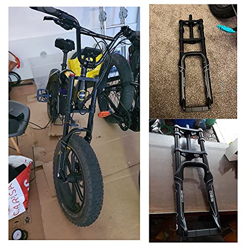Qhy 20 Inch Mountain Bike Air Fat Fork 4.0 Tire,Mountain Bike Magnesium Alloy Mtb Front Fork Damping Adjustment 100Mm Shock Absorber Air Fork Absorber Qr 9X135Mm (Color : Air Fork, Size : 20") #TOP6