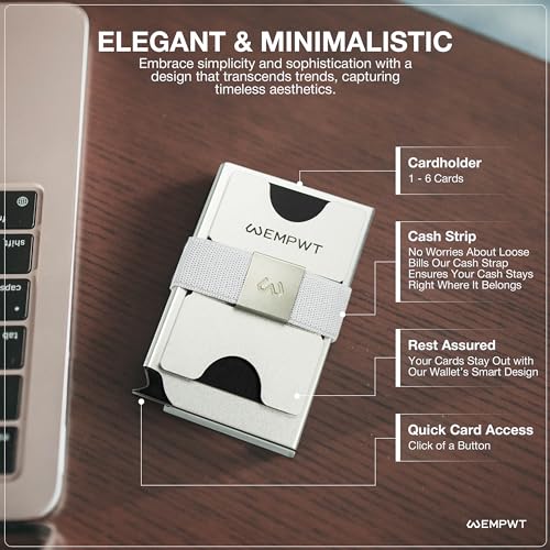 Aluminum Cardholder Wallet for Men-Metal Wallets with Advanced RFID Layer Protection | Slim & Minimalist Trendy Cardholder with Convenient Push Button for Quick Card Access (Silver)3