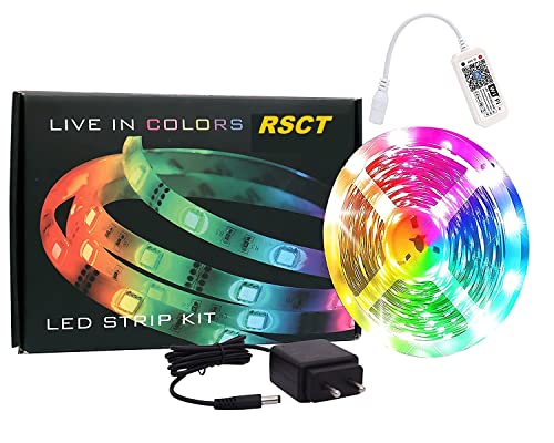Image of RSCT Smart Wi-Fi RGB Rope led Strip Light 16.4 Feet 300 Led Compatible with Alexa Google Assistant, App Control Lighting Kit, Music Sync Color Changing Lights for Bedroom, Living Room and Decoration(5 Meter)