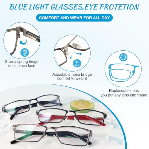 Image of OCCI CHIARI Blue Light Glasses for Men Women Non Prescription Glasses Metal Eyewear Full Rim Optical Frame