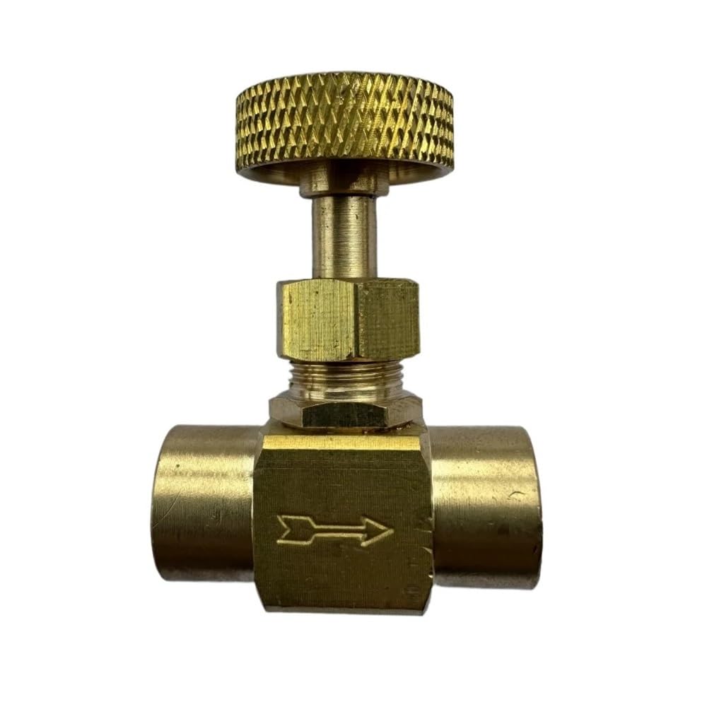2000 PSI wysokociśnieniowy 1/4 "NPT żeński męski mosiężny zawór igły regulator przepływu wody olej napędowy propan paliwa (męski do żeński)