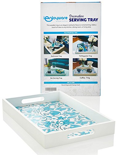 iEnjoyware Decorative Serving Tray with Routed Handle - 15.5