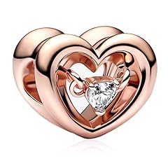 15-Rose Gold Radiant Heart & Floating Stone