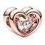 15-Rose Gold Radiant Heart & Floating Stone