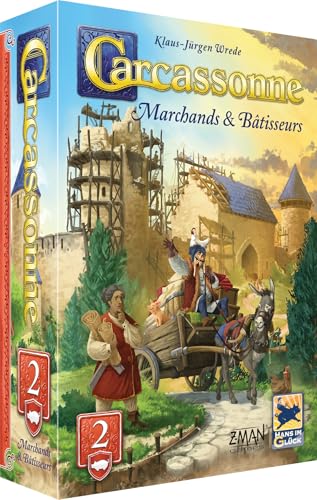 Asmodee - Carcassonne - Extension 2 Marchands & Bâtisseurs - Hans im Glück - Jeu de société de...