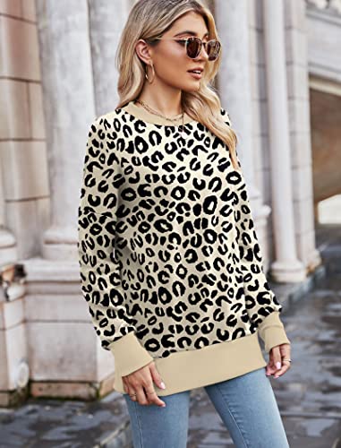 Geifa Leopard Print Tops For Women Oversized Sweatshirt Soft Sweaters Trendy 2022 M #TOP2