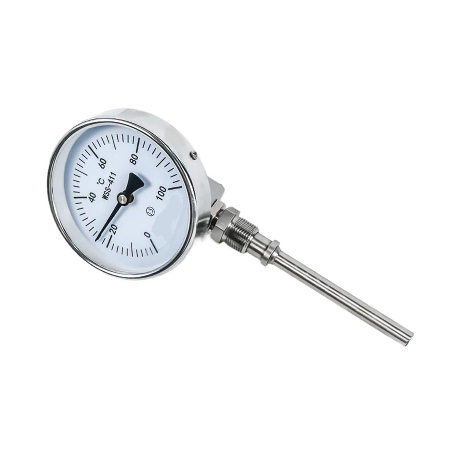 Termómetro bimetálico Wss411/401 de acero inoxidable radial axial universal puntero industrial termómetro tubo