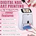 menglanchang Nail Printer Nail Art Machine,Portable 3D Digital Printer for Nail Art,DIY Nail Printer Control Through Mobile App Support,Built-in Nail Dryer,10s Fast Printing,for Beauty&Personal Care