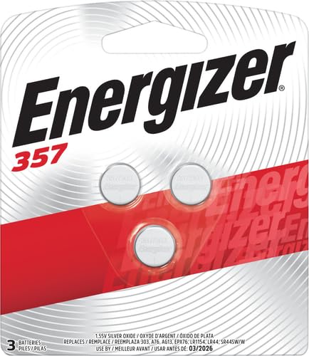 Image of Energizer 357 /303 Batteries, 1.5V Silver Oxide Button Cell Batteries, 3 Count (Pack of 5)
