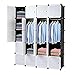 Alightup Armoire Penderie Portable 20 Cube, avec Tige Suspendue et Portes, pour Vêtements, Chaussures, Accessoires (Noir et Blanc)
