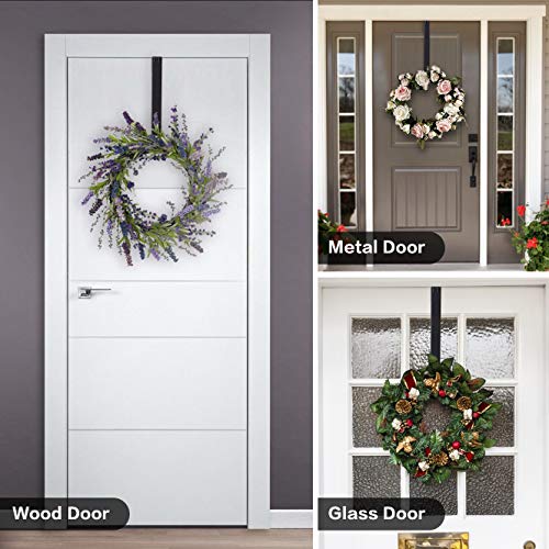Wreath Hanger,Adjustable Wreath Hanger For Front Door From 14.9-25",20 Lbs Larger Door Wreath Hanger Christmas Wreaths Decorations Hook(Black) #TOP2