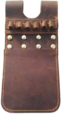 Weatlake Cow Leather Archery Arrow Quiver Pocket Holder Pouch Bag Side Hip Belt Waist Brown