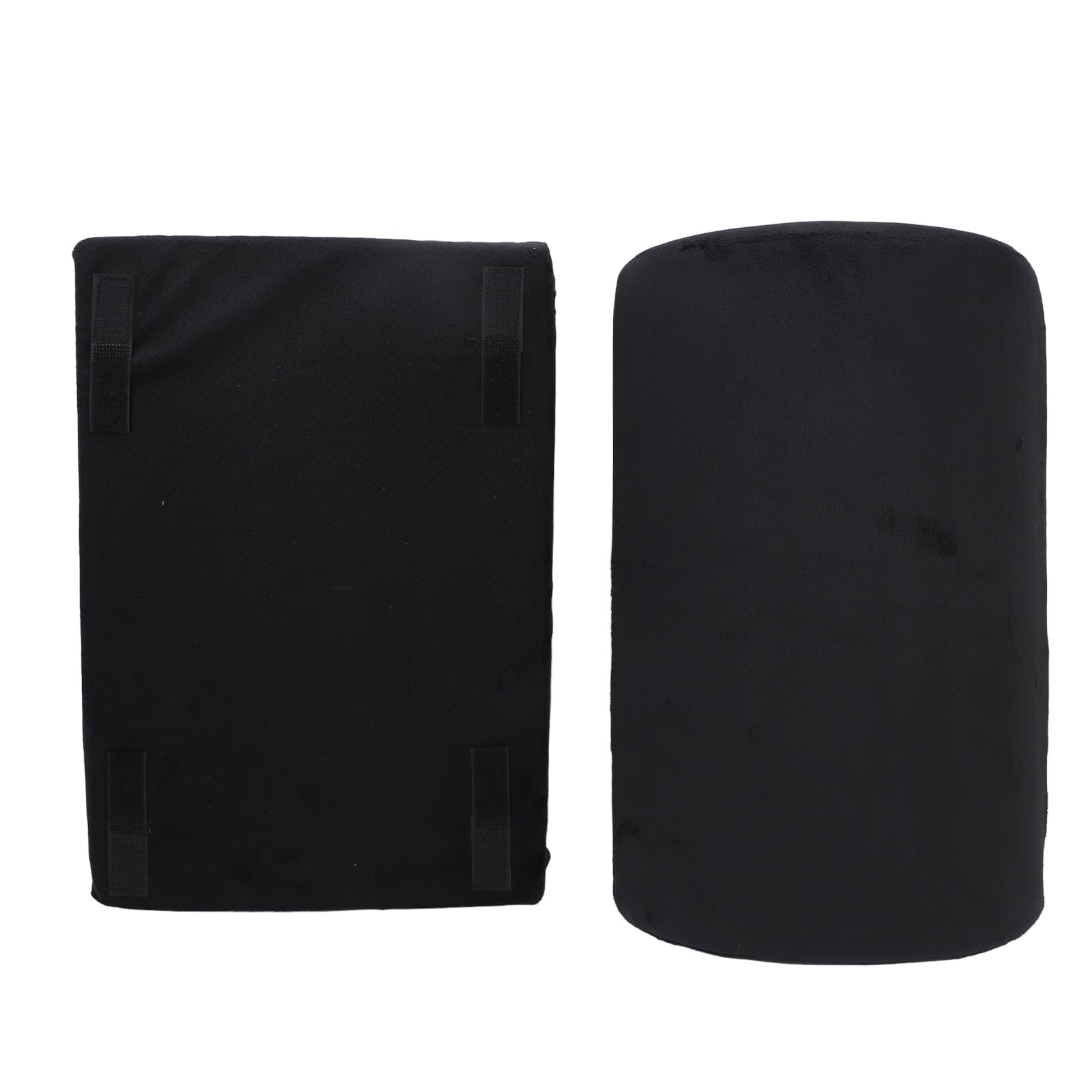 Poggiapiedi ergonomico nero, poggiapiedi da ufficio regolabile, poggiapiedi in memory foam ad alto rimbalzo sotto la scrivania, poggiapiedi a mezzo cilindro con tessuto