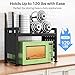 Expandable Microwave Stand Countertop, 2-Tier Adjustable Microwave Oven Rack with 8 Hooks & 2 Holders, Heavy Duty Carbon Steel Microwave Shelf for Kitchen Counter Organizer and Storage, Holds 120lbs