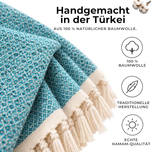 pamuq® Strandtuch XXL – Hamamtuch, Saunatuch, Badetuch & Duschtuch aus Baumwolle, handgemacht, leicht, saugstark, schnelltrocknend… – Ansicht 3