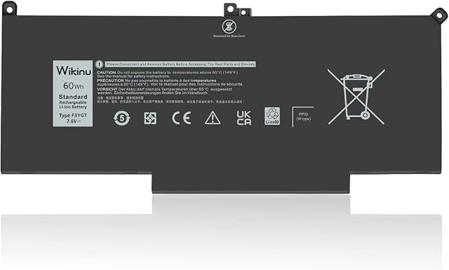 Wikinu 60Wh F3YGT Laptop Battery for Dell Latitude 12 7000 7280 7290 13 7000 7380 7390 P29S002 14 7000 7480 7490 P73G002 E7280 E7380 E7490 2X39G KG7VF DM3WC DM6WC 451-BBYE 453-BBCF