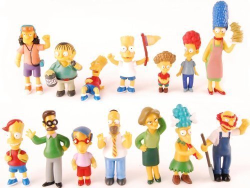 The Simpsons 14 Piece Figure Set Featuring Homer Simpson, Bart