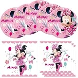 Fenghu Minnie Birthday Party Supplies, Include 20 Plates and 20 Napkins, for Minnie Theme Birthday Party Decorations, 7in