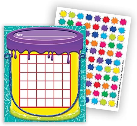Eureka Color My World Paint Bucket Mini Reward Charts with Stickers, Package of 36
