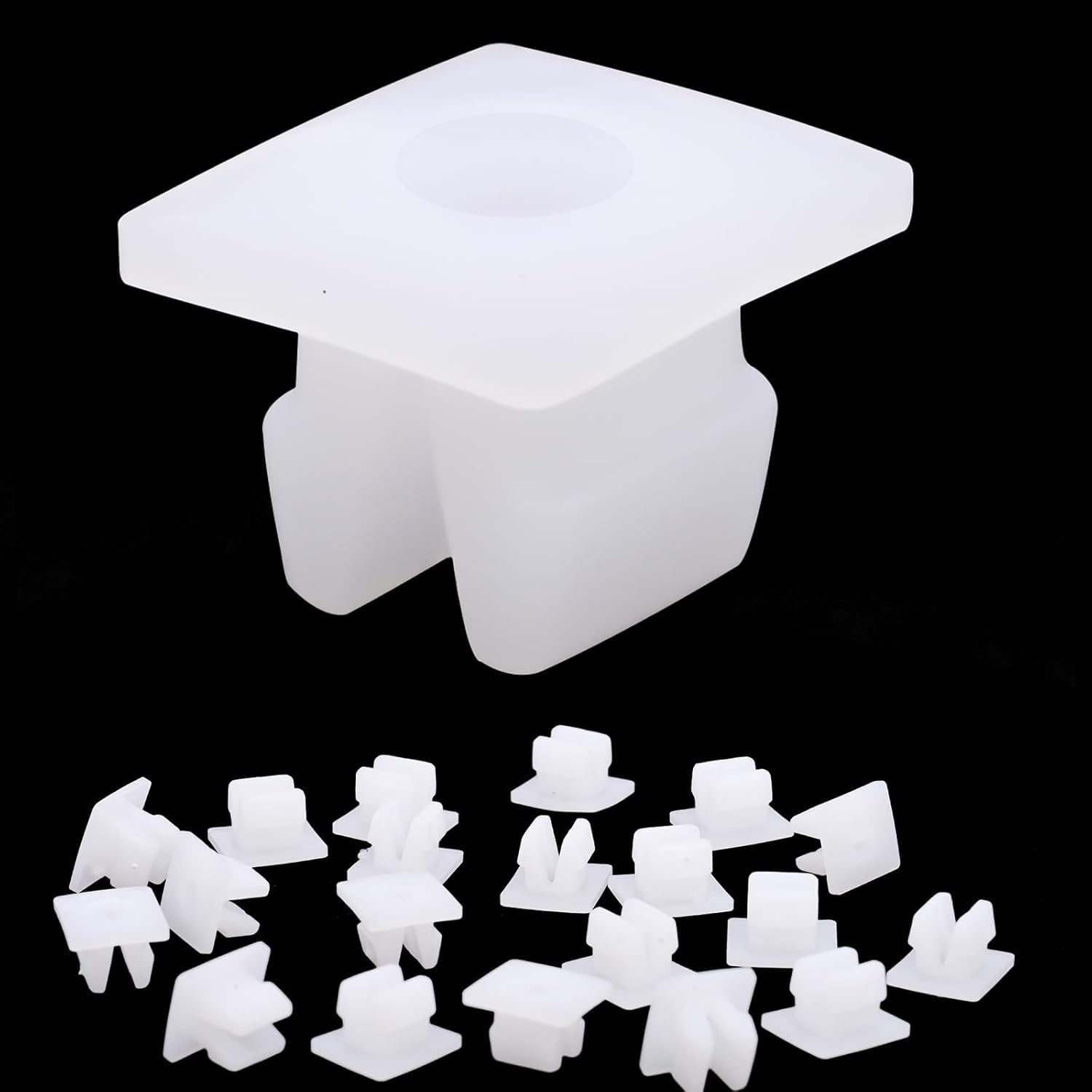 20 PCS Car Screw Base Clips, License Panel Trim Nylon Screw Nuts, Car Body Bumper Screws Insert Grommet, Universal Automotive Body Fastener for Vehicle Repair & Replacement (white)-image-40