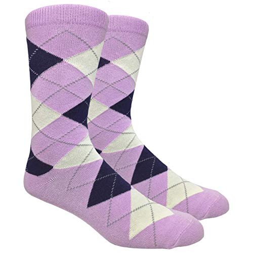 Men's FineFit Arygle Dress Trouser Socks Assorted Colors - You Choose! (Lavender)