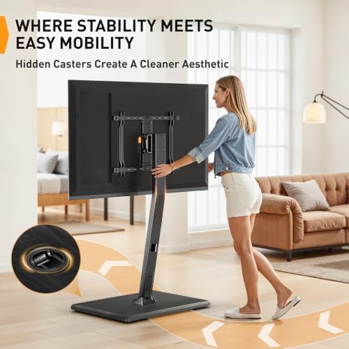 Image of Perlegear Rolling TV Stand with Power Outlet for 30-70 inch TVs, 88 lbs
