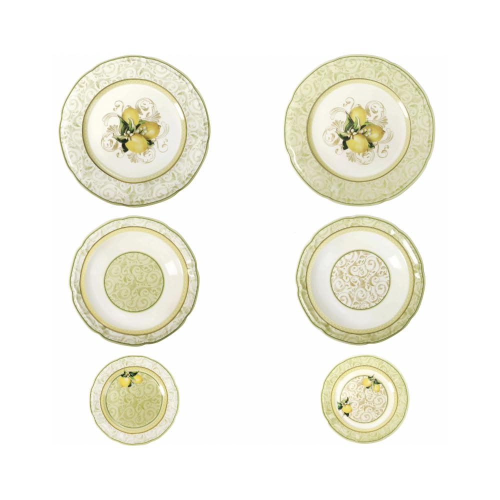 BRANDANI 18 pièces de table citron