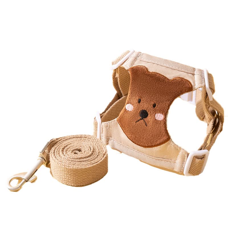 Bnibol Cat Harness and Leash Escape Proof, Adjustable,Comfortable and Breathable Bear Kittens Vest,Suitable for Cats and Small Dogs Outdoor Indoor(Brown) (S(<8Lbs))