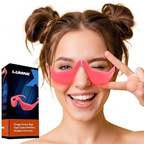 Under-Eye Red Light Therapy Device & Microcurrent Eye Massager Puffiness Eye Bags - Red Light Therapy Glasses for Reducing Wrinkles and Fine Lines(Pink
