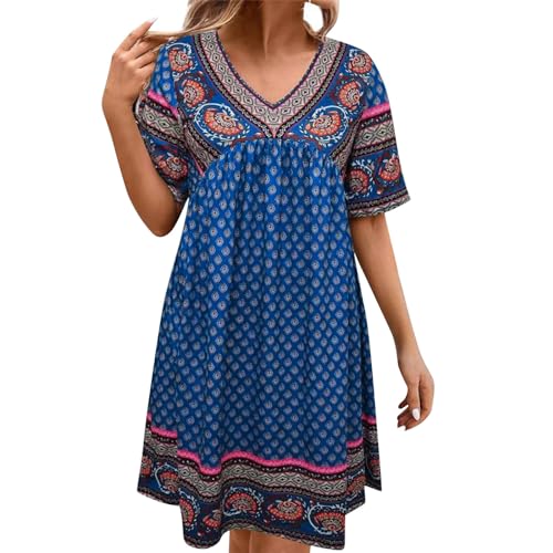 Woen's - Vestido casual de verano para playas, azul oscuro, S