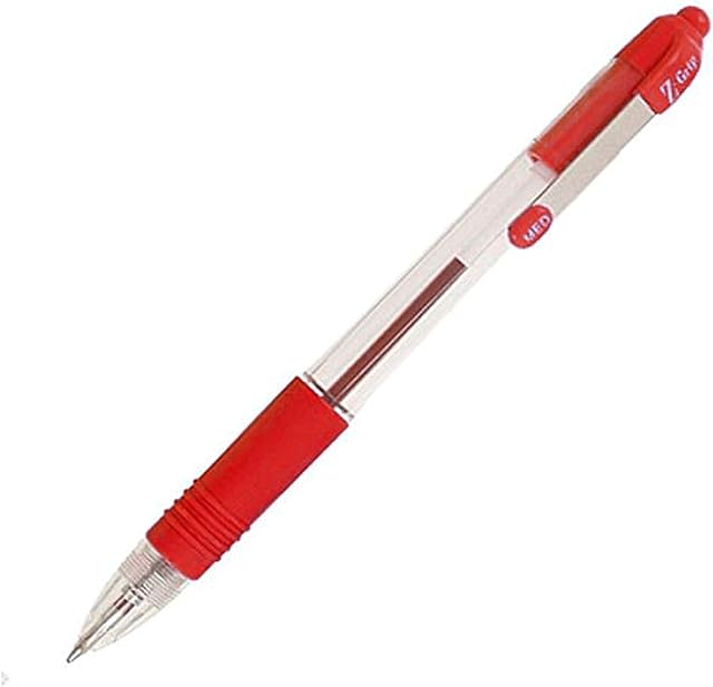 Z-Grip Retractable Ballpoint Pen - Red - Pack of 12