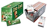 FULL BOX OF ZIG ZAG GREEN ROLLING PAPERS + FULL BOX OF SWAN FILTER TIPS (ULTRA SLIM)