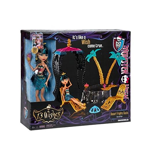 Mattel Y7716 – Monster High 13 önskemål Cleo och ökenoas, inklusive 1 docka