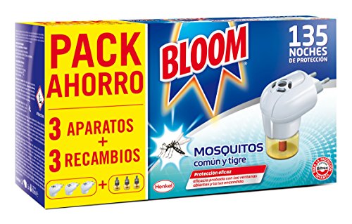 Bloom Electrico Líquido contra mosquitos común y tigre 3 Aparatos + 3...
