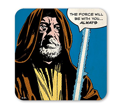  Logoshirt Star Wars Sottobicchieri – Comics – Guerra delle stelle – Obi-Wan Kenobi – The Force Will be – Colorato – Design originale con licenza