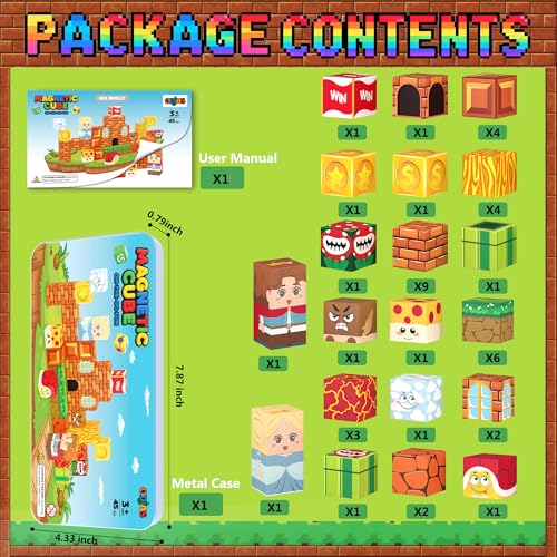 Image of Mini Magnetic Building Blocks Travel Set with Case, 45pcs Travel Toys | STEM Educational Sensory Toys, Travel Size Magnetic Blocks for Kids Ages 3-5 Boys Girls, Learning Gift for Boys Girls