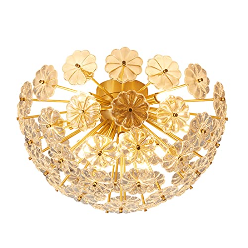 Plafonnier en verre et laiton pour illuminer le salon et la chambre