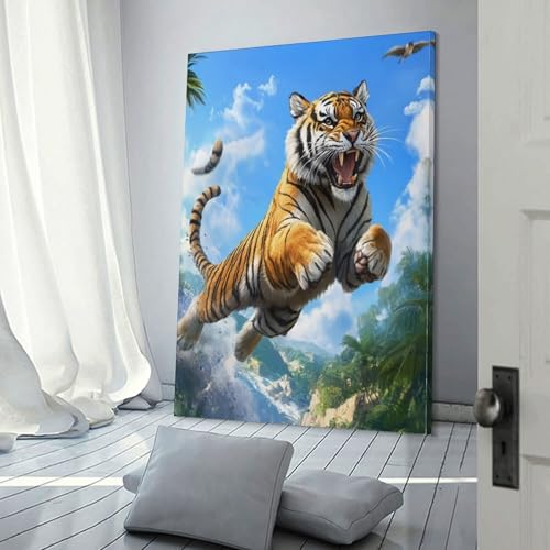Tableau tigre pour mur vide déco salon impression toile 30x45