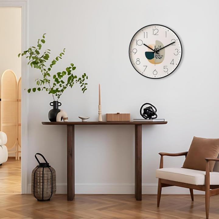 Image of TEKCOOL Wall Clock 12 inch Silent Quartz Decorative Wall Clock Non-Ticking Classic Digital Clock Battery Operated Round Easy to Read Handheld Complete Home /Kitchen /Bedroom(411);
