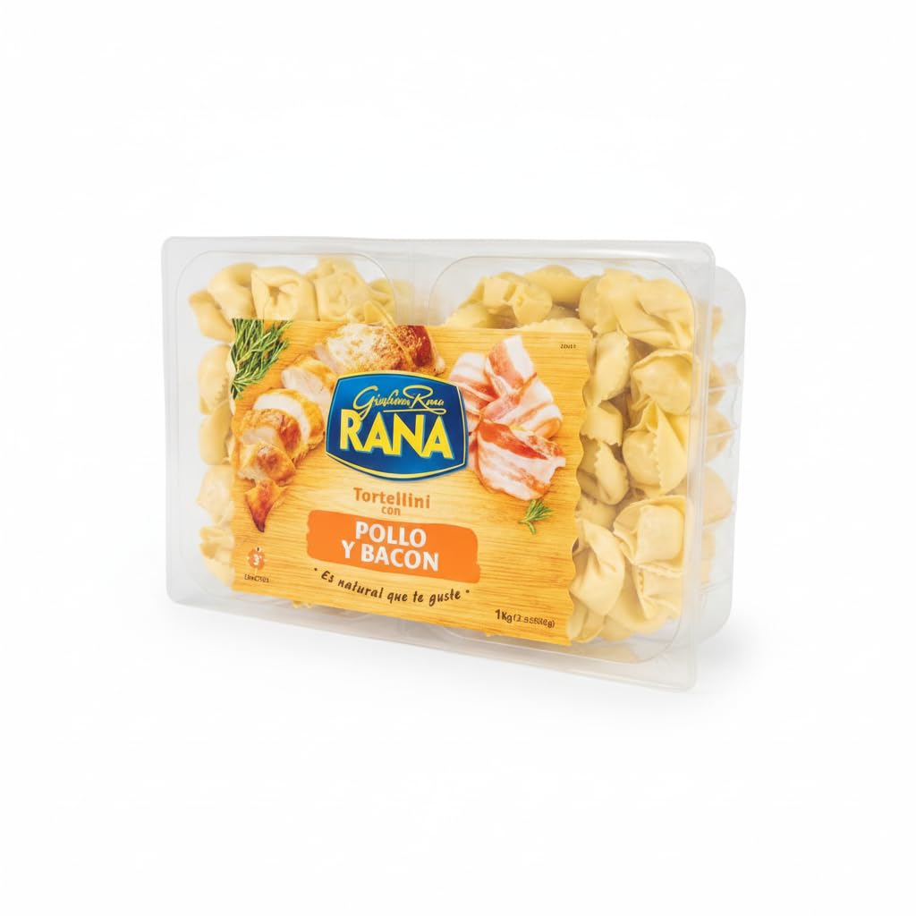 Tortellini de Pasta Fresca al Huevo con Relleno de Pollo y Bacon - Formato Familiar Bipack 1kg (2 x 500g) - Cocción Rápida 3 Minutos - NEXU