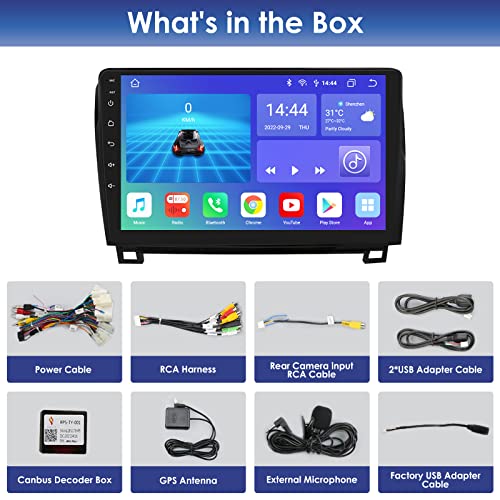 Hizpo 10.1 Inch Car Stereo For Toyota Tundra 2007-2013, Carplay | Android Auto Radio For Toyota Sequoia 2008-2017, Android 12 Touchscreen Gps Navigation With Bluetooth Backup Camera Fm Am Radio Usb #TOP6