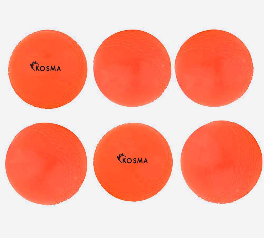 Kosma Lot de 6 balles de Cricket pour entraînement intérieur et extérieur (Orange)