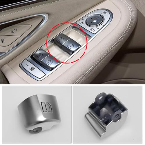 AlriedyFensterschalterknopf Kompatibel Mit 2059056811, Links Vorne Rechts Vorne, Mercedes C Klasse 2015–2021, GLC W253 2016-2022, Mercedes Benz Accessoires, 2 Stück Fensterschalter Knopfabdeckungen.