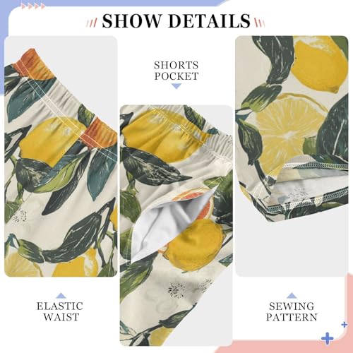 Pajama Bottoms, Pajamas Long Pant Citrus Fruits Oranges Lemons Lounge Wear Casual Sleep Pants Soft Pjs Sleepwear4