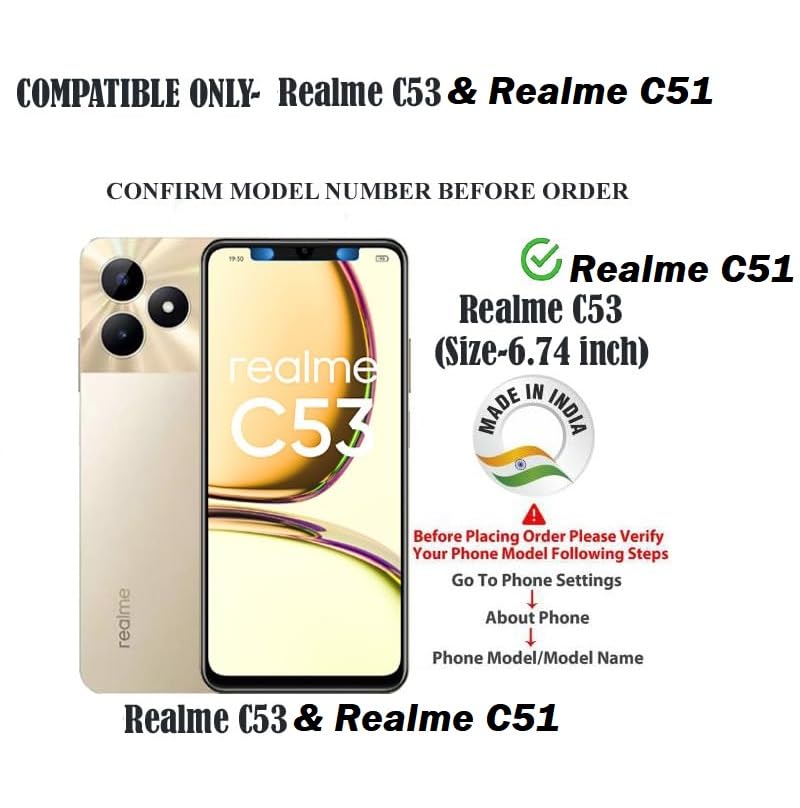 Image of COVERBLACK Rubber Back Cover for Realme C53 - RMX3762 - Transparent