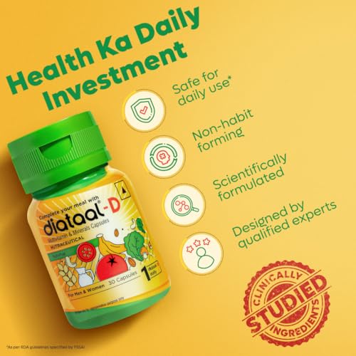 Image of Diataal-D Vitamin D3 400IU | Multivitamin for Men & Women with Vitamin D3, ALA, B6, B12, B3, B9, Magnesium, Zinc and Copper | Energy, Immunity, Performance & Heart Health | 30 Capsules