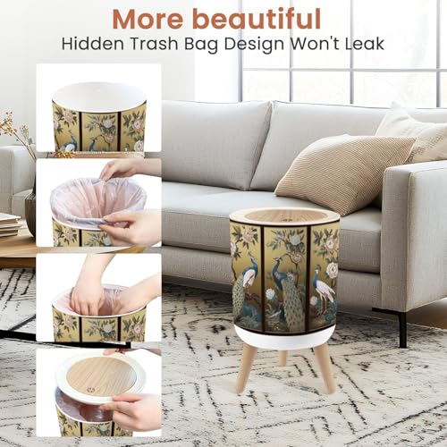 Caneca de basura pequeña con tapa 1.8 galón miniatura 4